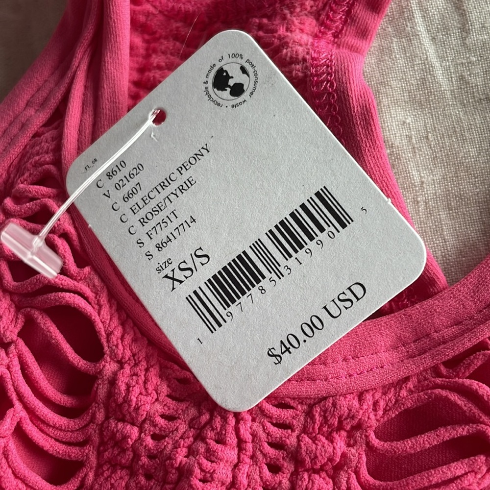 FP Movement by Free People Hot Pink Crochet Tank Top - Picture 2 of 2